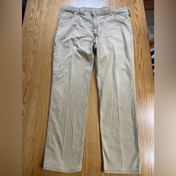 Carhartt Men’s Khaki Relaxed Fit Utility Work Pants Size 42x34 - Picture 1 of 11